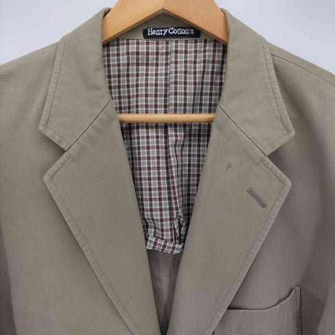 ヘンリーコットンズ Henry Cottons 背抜き 3ボタン コットン テーラード ジャケット メンズ EUR:50