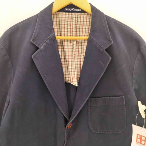 ヘンリーコットンズ Henry Cottons 背抜き 3ボタン コットン テーラード ジャケット メンズ EUR:50
