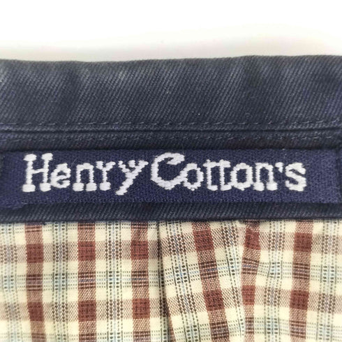 ヘンリーコットンズ Henry Cottons 背抜き 3ボタン コットン テーラード ジャケット メンズ EUR:50