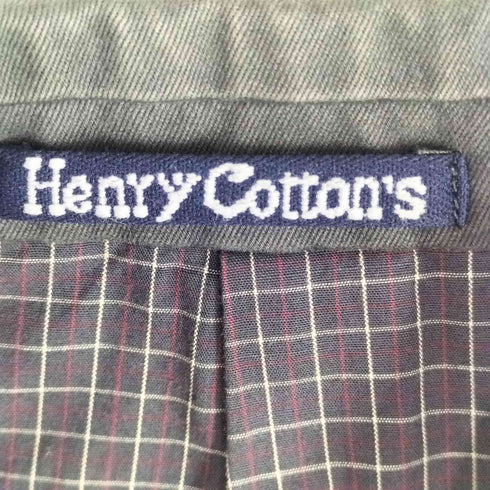 ヘンリーコットンズ Henry Cottons 背抜き 3ボタン コットン テーラード ジャケット メンズ EUR:50