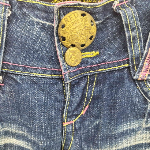 REDPEPPER バック スタッズ 刺繍 ローライズ デニム パンツ Y2K レディース US:25