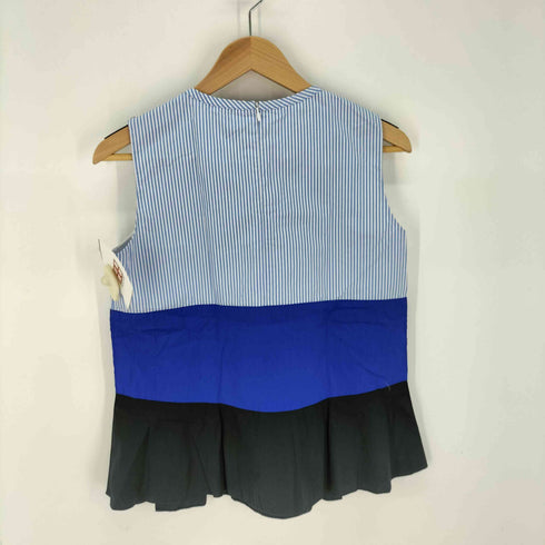 スポーツマックスコード SPORTMAX CODE ストライプ コットンノースリーブドッキングシャツ レディース JPN:36