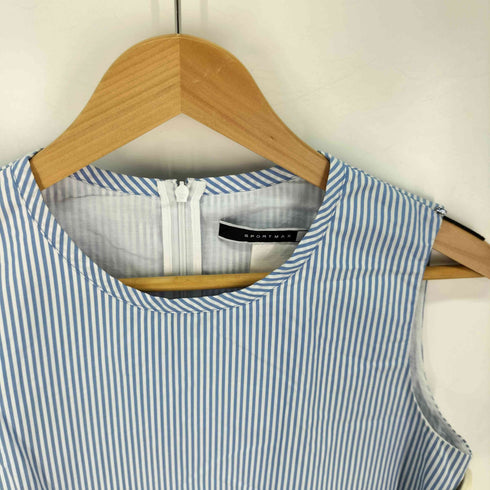 スポーツマックスコード SPORTMAX CODE ストライプ コットンノースリーブドッキングシャツ レディース JPN:36