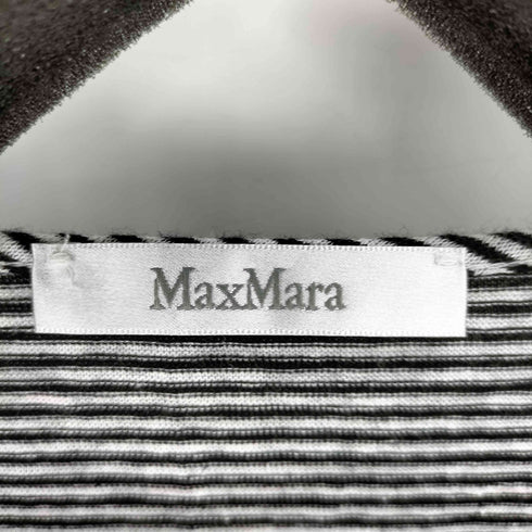 マックスマーラ MAX MARA 白タグ リネン混 ボーダーカットソー レディース import:S