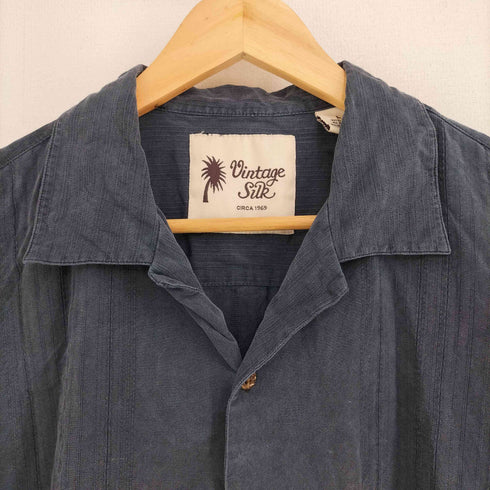 VINTAGE SILK シルク100 S/S キューバシャツ メンズ import:L