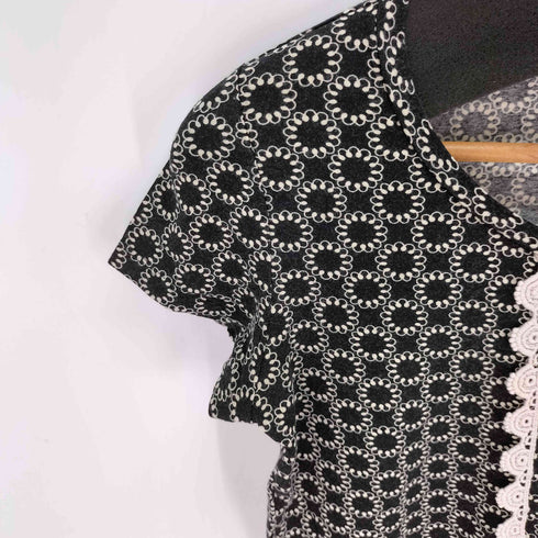 マックスマーラウィークエンド MAX MARA WEEKEND 総柄 レース刺繍 半袖カットソー レディース import:S