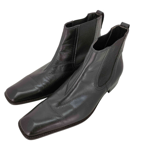 レノマ renoma PARIS スクエアトゥ レザー ヒールブーツ メンズ 25cm