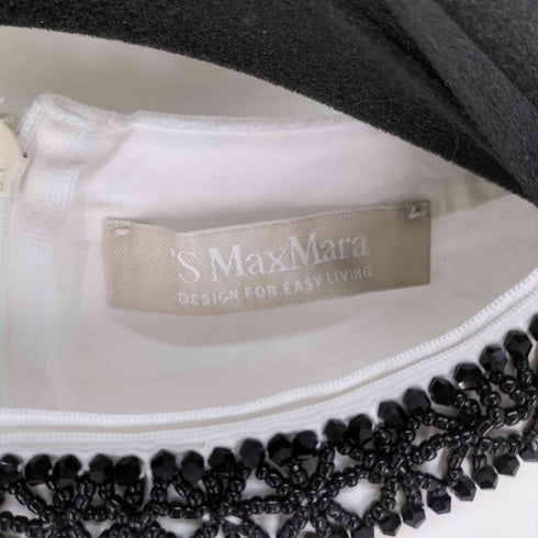エスマックスマーラ S Max Mara ビジュー付 異素材切替半袖カットソー レディース JPN:36