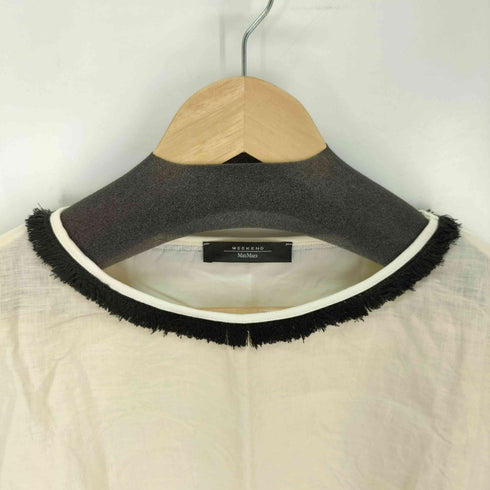 マックスマーラウィークエンド MAX MARA WEEKEND 首元フリンジ リネン混 ノースリーブカットソー レディース import:S