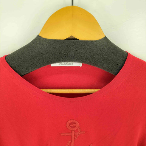 マックスマーラ MAX MARA 白タグ イカリ刺繍 クルーネックTシャツ レディース import:L