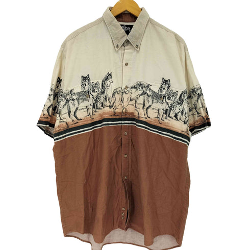 ローパー ROPER アニマルプリント ボタンダウン S/S シャツ メンズ import:XL