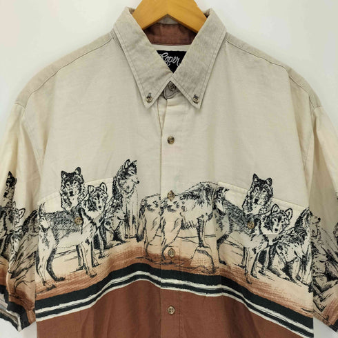 ローパー ROPER アニマルプリント ボタンダウン S/S シャツ メンズ import:XL