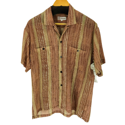 ゲラルディーニ GHERARDINI 日本製 ループカラー 開襟 S/S シャツ メンズ JPN:M
