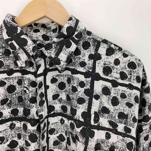 グーチ GOOUCH 90S シルク100 総柄 L/S シャツ メンズ import:M