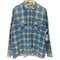 50-60S コットン 開襟 オープンカラー チェック柄 L/S プリント ネル シャツ ボックス 襤褸 ボロ vintage ヴィンテージ メンズ import:L