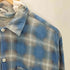 50-60S コットン 開襟 オープンカラー チェック柄 L/S プリント ネル シャツ ボックス 襤褸 ボロ vintage ヴィンテージ メンズ import:L