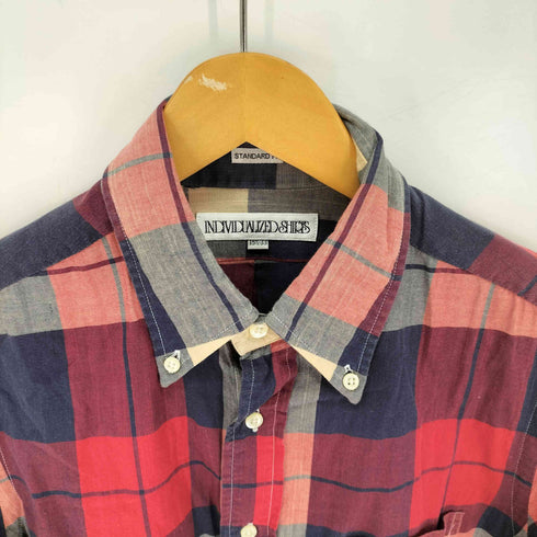 インディヴィジュアライズドシャツ individualized shirts USA製 ボタンダウン チェックシャツ メンズ 15 1/2-33