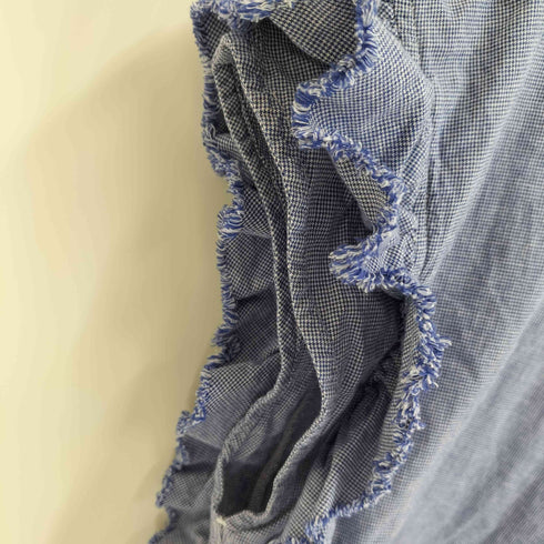 ネストローブ nest Robe BISQUE 千鳥柄 フリル 袖 ノースリーブ ブラウス レディース