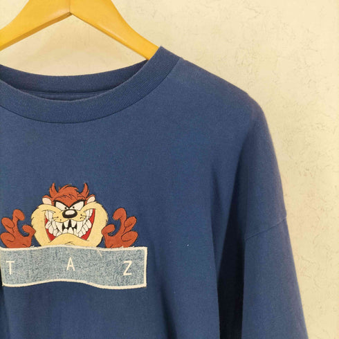 90S 袖裾シングル キャラクター刺繍 クルーネックTシャツ メンズ
