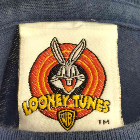 90S 袖裾シングル キャラクター刺繍 クルーネックTシャツ メンズ
