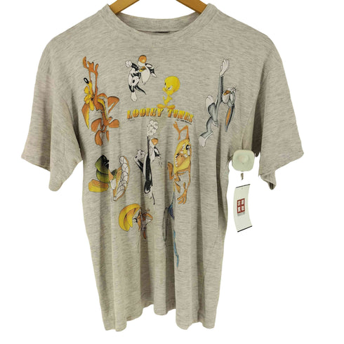 袖裾シングル キャラクタープリント クルーネックTシャツ レディース