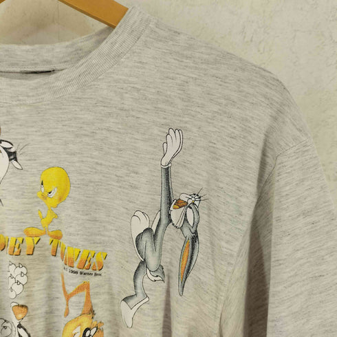 袖裾シングル キャラクタープリント クルーネックTシャツ レディース