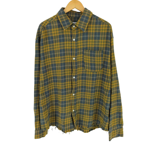 OUSWE 切りっぱなし チェックネルシャツ メンズ XL