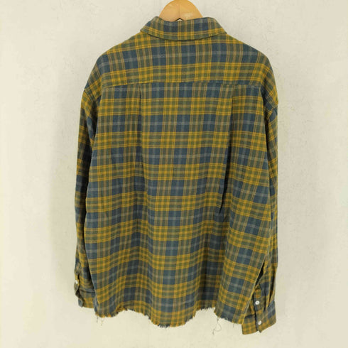 OUSWE 切りっぱなし チェックネルシャツ メンズ XL