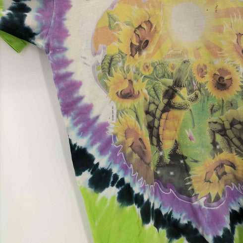リキッドブルー LIQUID BLUE 90S バンドプリントタイダイクルーネックTシャツ GDP INC メンズ import:L