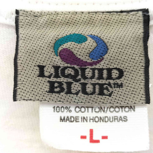 リキッドブルー LIQUID BLUE 90S バンドプリントタイダイクルーネックTシャツ GDP INC メンズ import:L