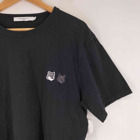 メゾンキツネ MAISON KITSUNE ダブルフォックスヘッドパッチ Tシャツ メンズ import:XL