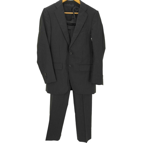 イーズィーバイゼニア E.Z BY ZEGNA 裏地背抜き 絹 シルク メリノ ウール 2B ストライプ テーラード ジャケット スラックス セットアップ 三陽商会 メンズ 44