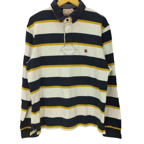ブルックスブラザーズ BROOKS BROTHERS ロゴ 刺繍 L/S ボーダー ラガー ポロ シャツ メンズ import:XL