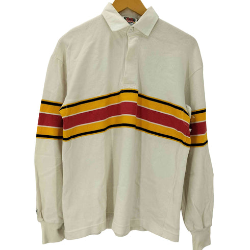 バーバリアン BARBARIAN 90-00S OLD カナダ製 L/S ボーダー ラガー ポロ シャツ メンズ import:M