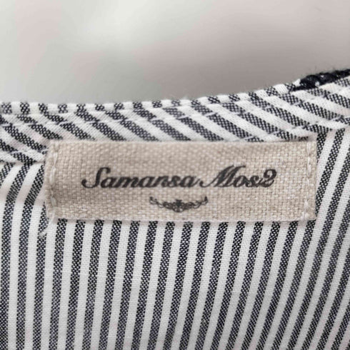 サマンサモスモス samansa Mos2 ストライプ モチーフレース ワンピース レディース FREE