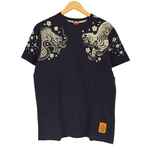 MATCH LABEL 和柄 両面プリント クルーネックTシャツ メンズ JPN:M