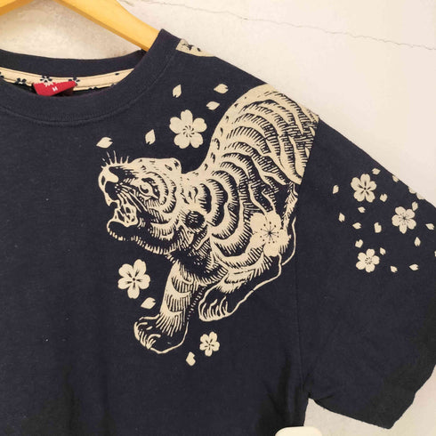 MATCH LABEL 和柄 両面プリント クルーネックTシャツ メンズ JPN:M