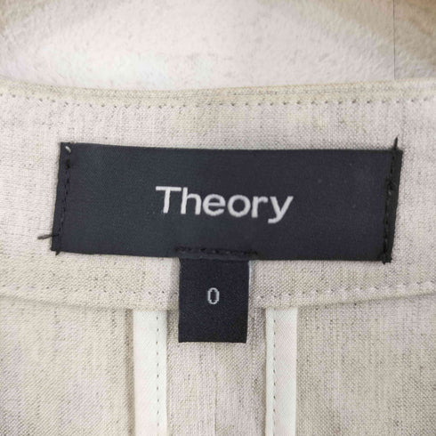 セオリー theory リネン混 ノーカラージャケット レディース 0
