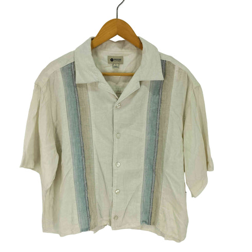 ハガークロージング HAGGAR リネン S/S オープンカラー キューバシャツ メンズ import:L