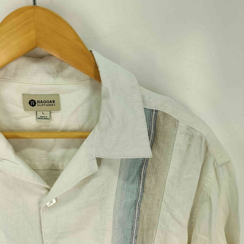 ハガークロージング HAGGAR リネン S/S オープンカラー キューバシャツ メンズ import:L