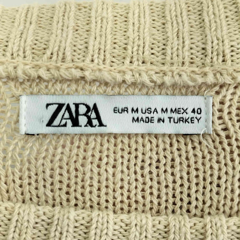 ザラ ZARA クルーネック コットンニット メンズ JPN:M