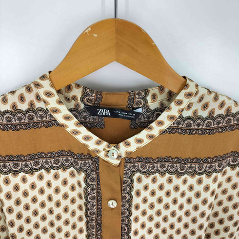 ザラ ZARA ペイズリー柄 シャツワンピース レディース import:M
