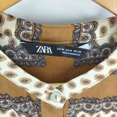 ザラ ZARA ペイズリー柄 シャツワンピース レディース import:M