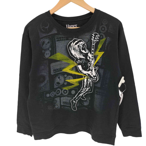 ヘインズ Hanes フロント プリント クルーネック プルオーバー スウェット メンズ import:XL