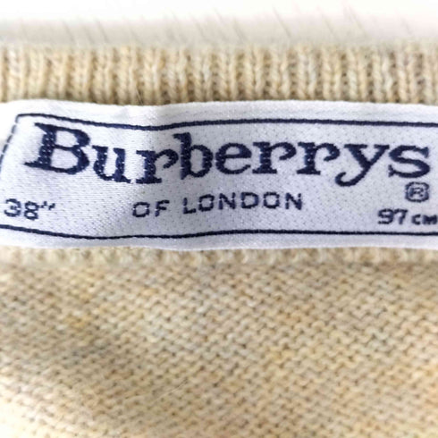 バーバリーズ BURBERRYS 90S 白タグ 刺繍 ウール ニット メンズ 38 97cm