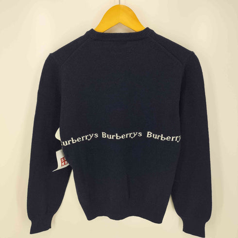 バーバリーズ BURBERRYS 90S 白タグ ウール カシミヤ ロゴ クルーネック ニット レディース import:M