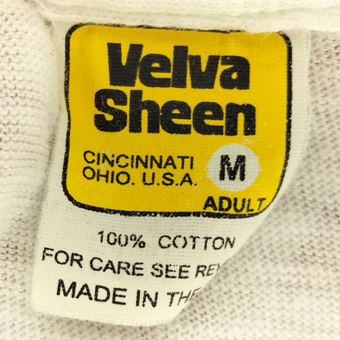 ベルバシーン Velva Sheen 70-80S 復刻 USA製 FFV GENTS イエローレーベ スラブプリントTシャツ“FFV GENTS” メンズ import:M