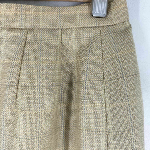 バーバリーズ BURBERRYS チェック柄 ウール混 スリット ミディアム スカート レディース