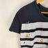 ヴィヴィアンウエストウッドアングロマニア Vivienne Westwood ANGLOMANIA ボーダーマリン系 オーブ刺繍 Tシャツ レディース import:L