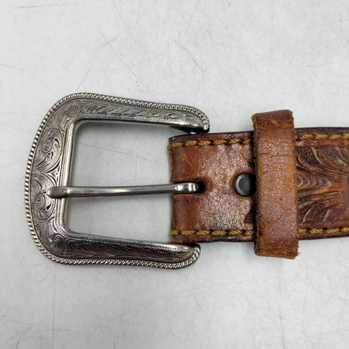 トニーラマ TONY LAMA レザーカービング 編み上げ ウエスタンベルト メンズ 38